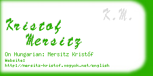 kristof mersitz business card