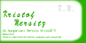 kristof mersitz business card